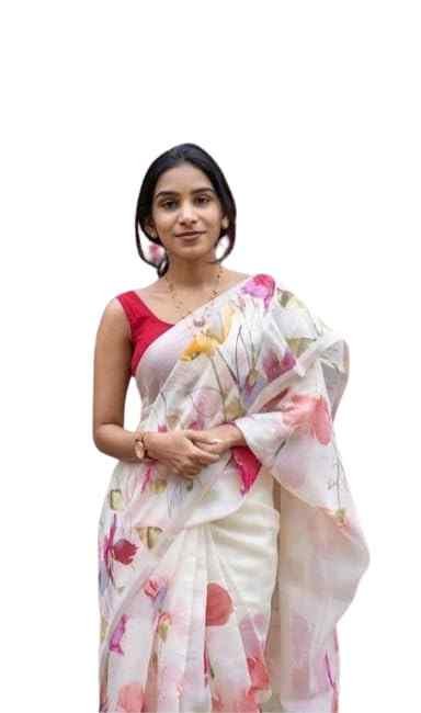 Printed Linen Saree